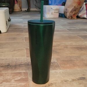 Starbucks 2025 Metal Emerald Green Tumbler with Straw NWT